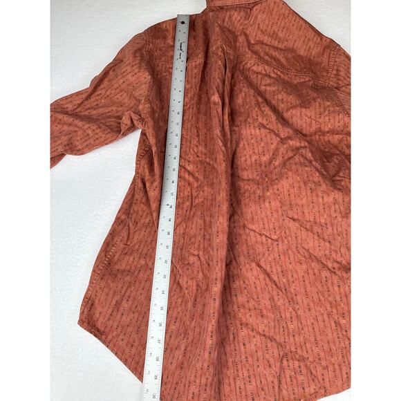 Vintage woolrich terracotta/ rust Aztec button down men’s L - Picture 6 of 9